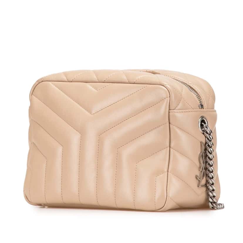 Saint Laurent Small Calfskin Monogram Loulou Bowling Bag Brown Leather Good condition - Back View