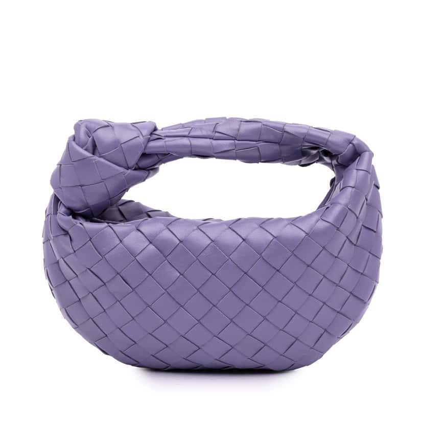 Bottega Veneta Mini Nappa Intrecciato Jodie Purple Leather Very good condition - Front View