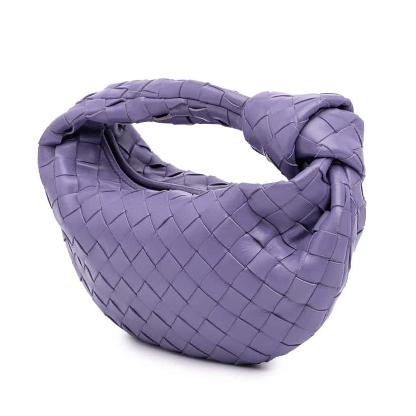 Bottega Veneta Mini Nappa Intrecciato Jodie Purple Leather Very good condition - Back View