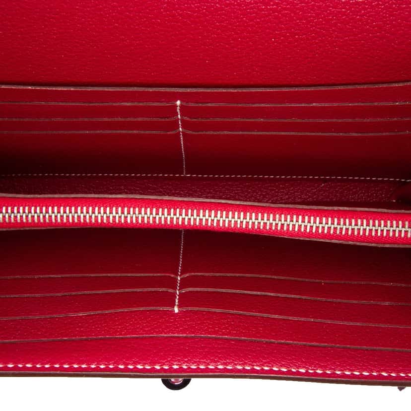 Hermès Epsom Kelly Longue Wallet Pink Leather Good condition - Model View