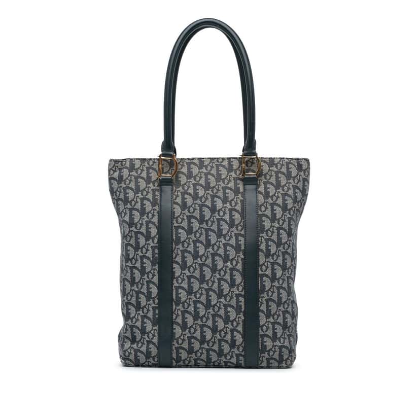 Dior Diorissimo Trotter Canvas Tote Blue Canvas Good condition - Front View
