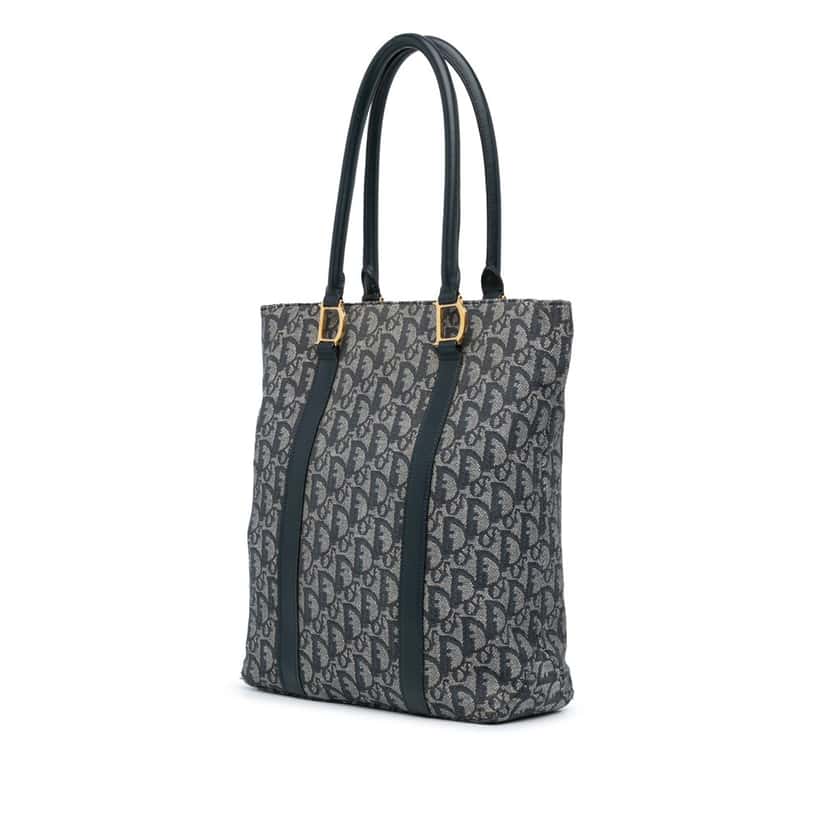 Dior Diorissimo Trotter Canvas Tote Blue Canvas Good condition - Back View