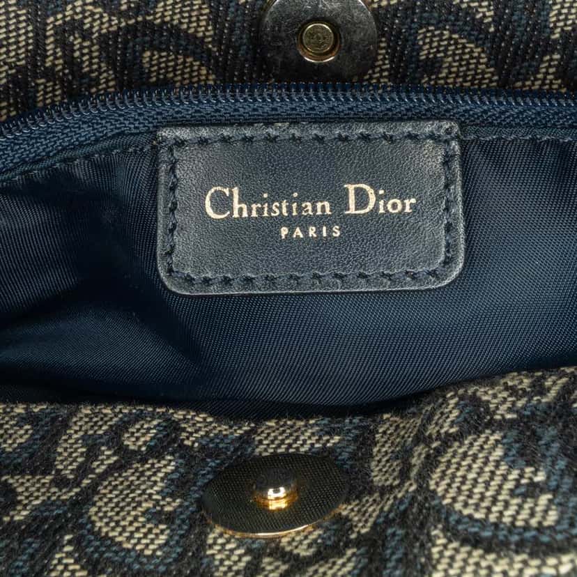 Dior Diorissimo Trotter Canvas Tote Blue Canvas Good condition - Box View