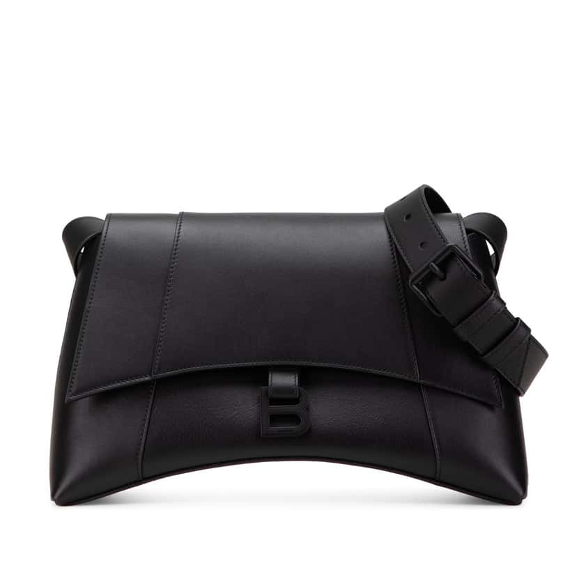 Balenciaga Medium Leather Soft Hourglass Crossbody Black Leather Good condition - Front View