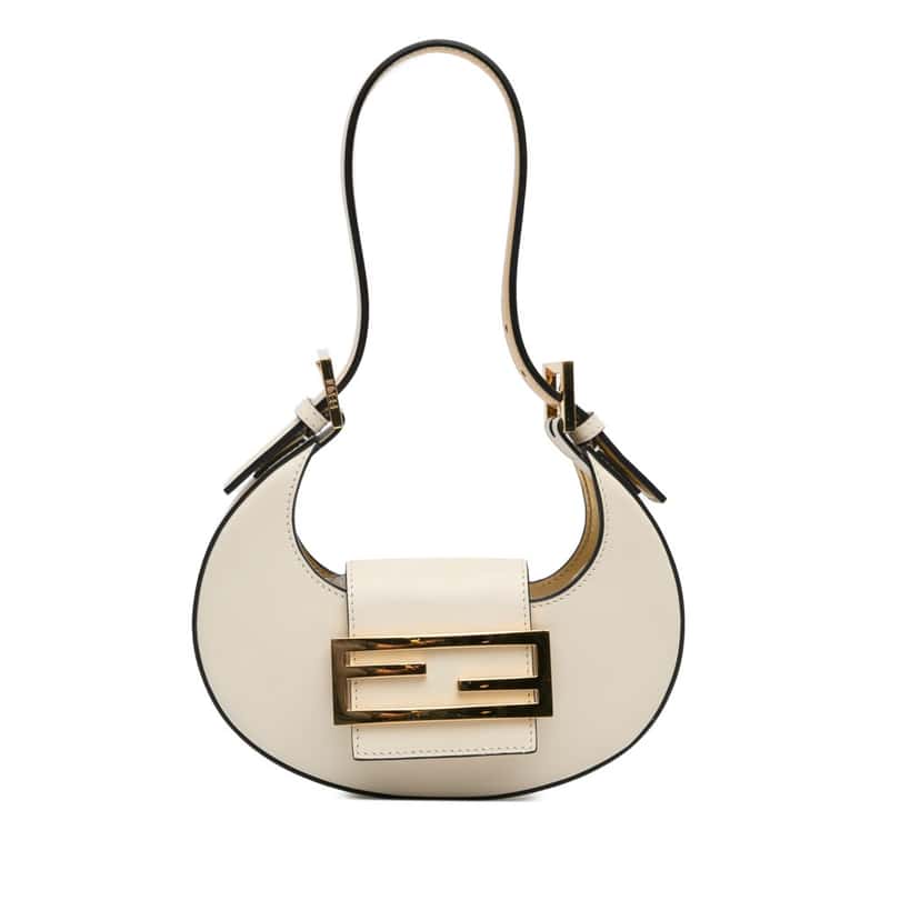 Fendi Mini Leather Cookie Hobo White Leather Good condition - Front View