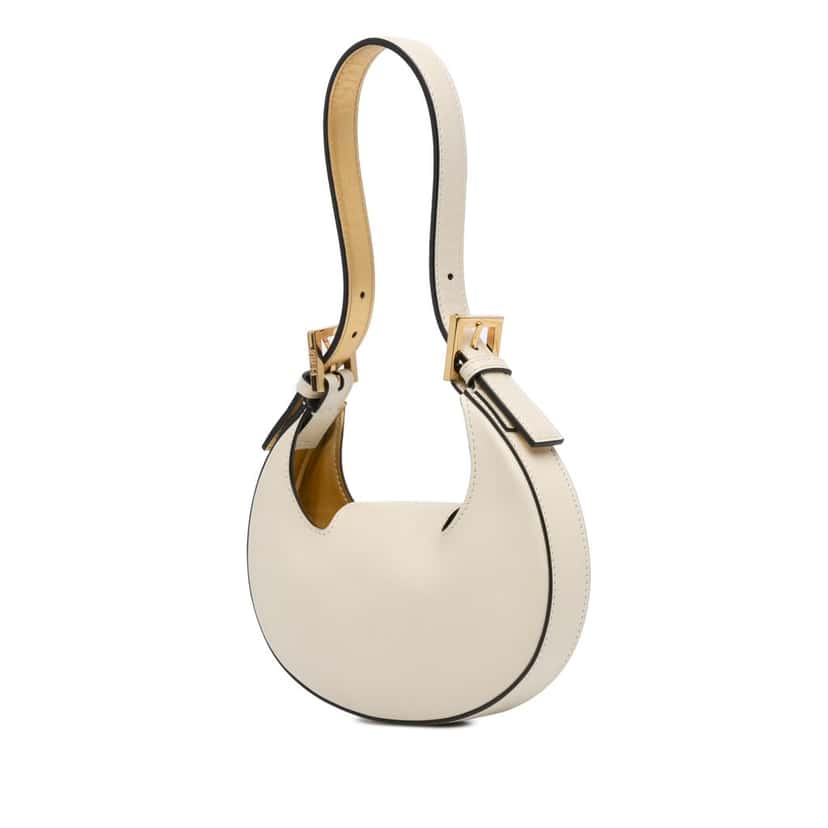 Fendi Mini Leather Cookie Hobo White Leather Good condition - Back View