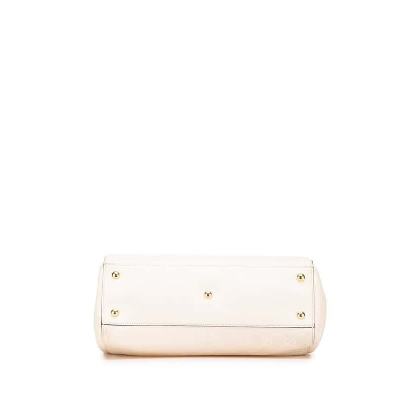 Gucci Medium Guccissima Soft Shoulder Bag White Leather Good condition - Inside View