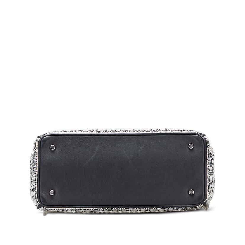 Dior Small Tweed Patch Diorissimo Tote Silver Tweed Good condition - Box View