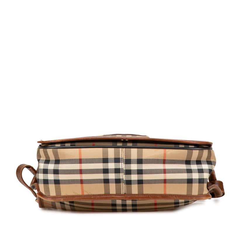 Burberry Haymarket Check Canvas Shoulder Bag Brown Canvas Good condition - Inside View