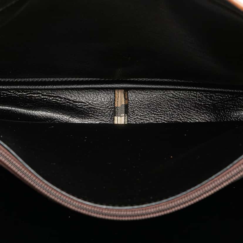 Burberry Haymarket Check Canvas Shoulder Bag Brown Canvas Good condition - Model View
