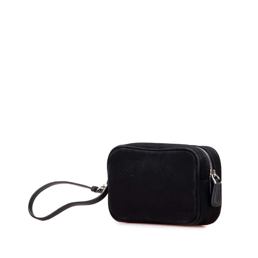 Prada Canvas Canapa Pouch Black Canvas Good condition - Back View