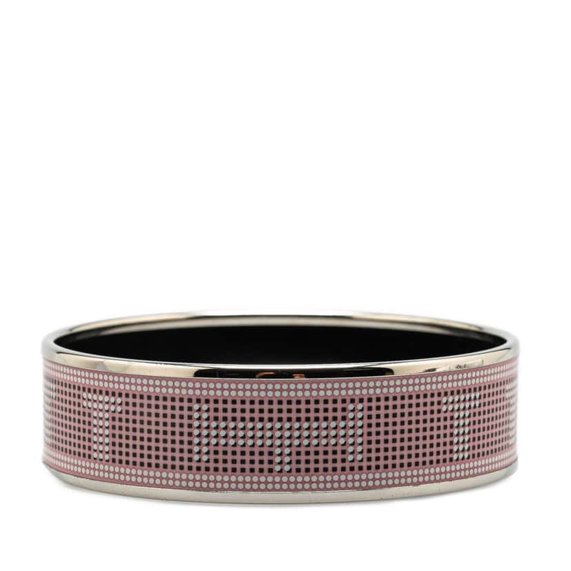 Hermès Wide H Dot Enamel Bangle 65 Pink Good condition - Inside View