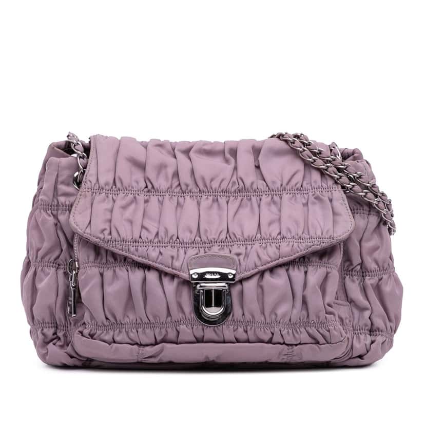 Prada Tessuto Gaufre Shoulder Bag Purple Good condition - Front View