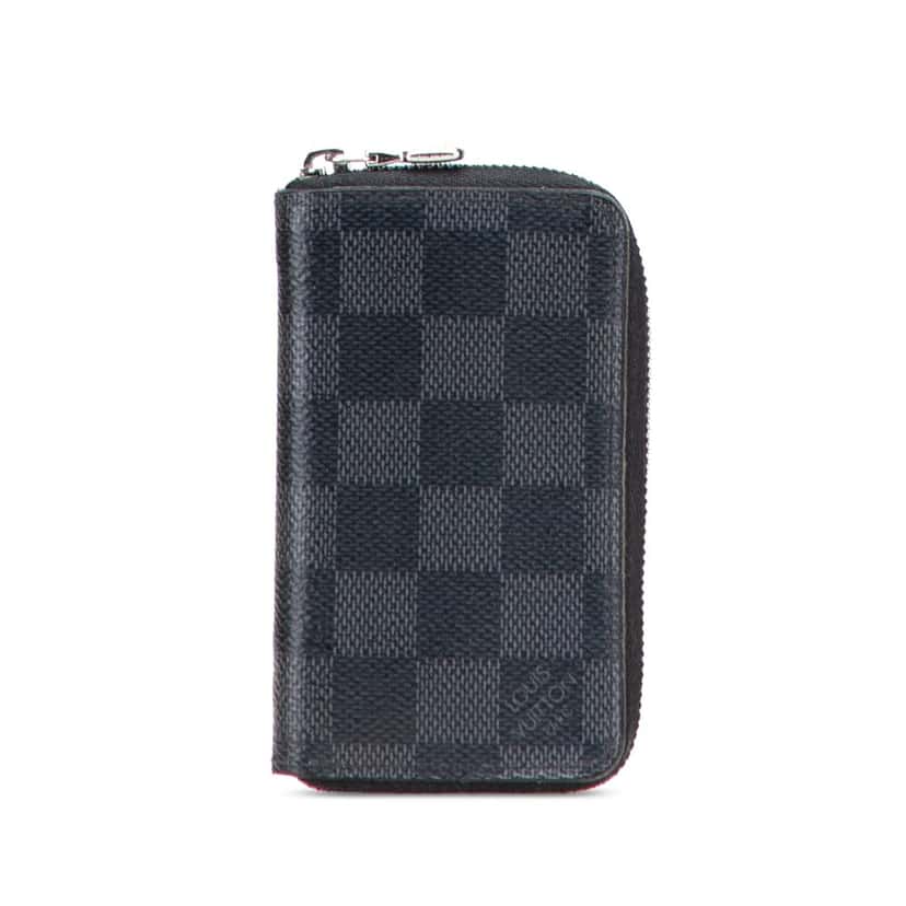 Louis Vuitton Damier Graphite Vertical Zippy Coin Purse Black Canvas Good condition - Front View