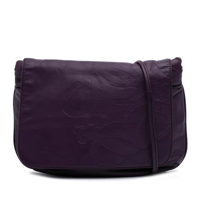 Loewe Anagram Nappa Crossbody Purple Leather Good condition - Front View