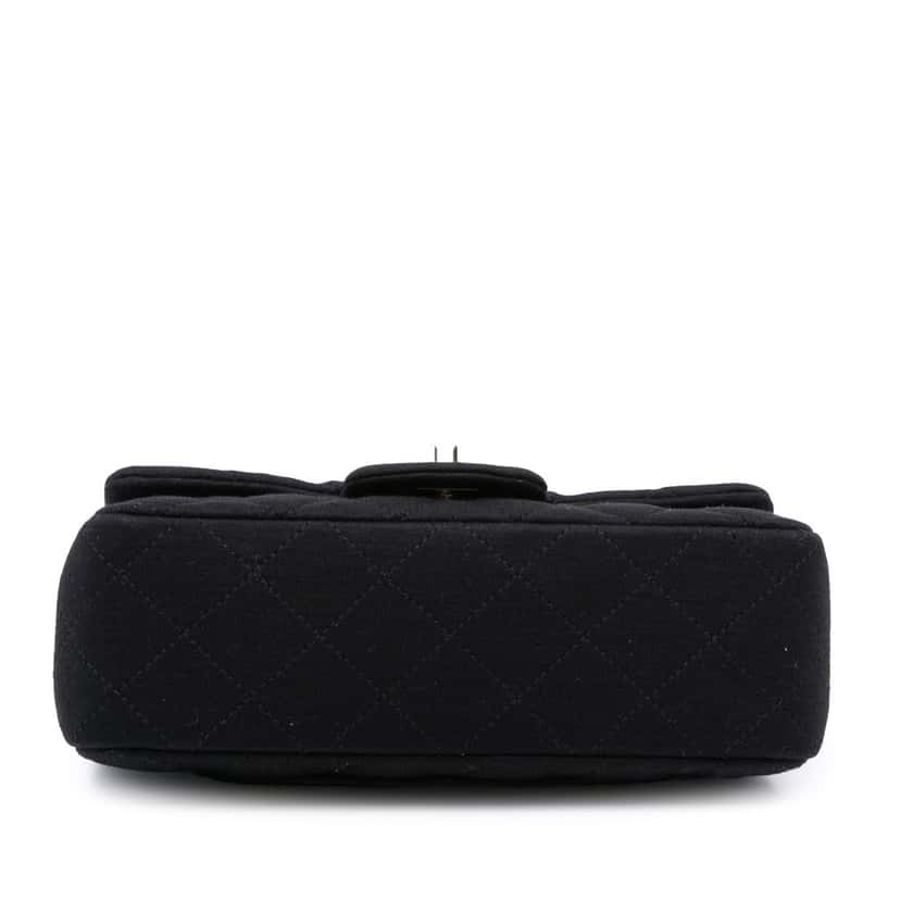 Chanel Mini Rectangular Classic Jersey Single Flap Black Cotton Good condition - Inside View