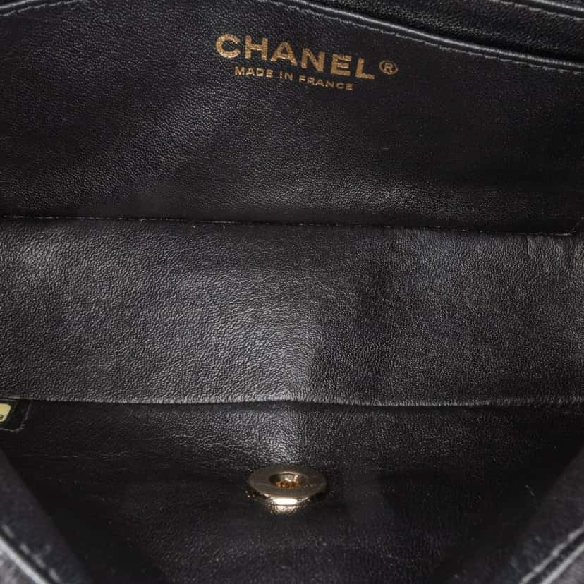 Chanel Mini Rectangular Classic Jersey Single Flap Black Cotton Good condition - Model View