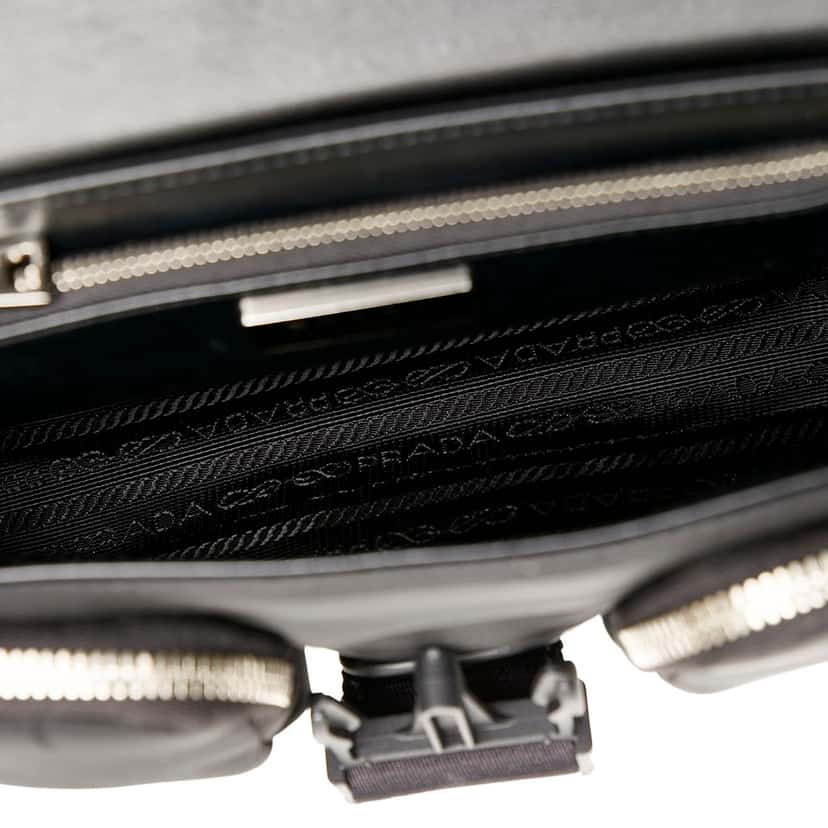 Prada Re-Nylon & Spazzolato Pocket Crossbody Black Good condition - Box View