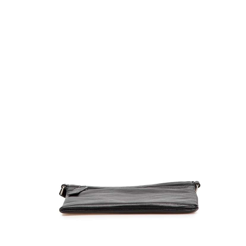 Saint Laurent Antiqued Lambskin Sid Flat Crossbody Black Leather Very good condition - Inside View