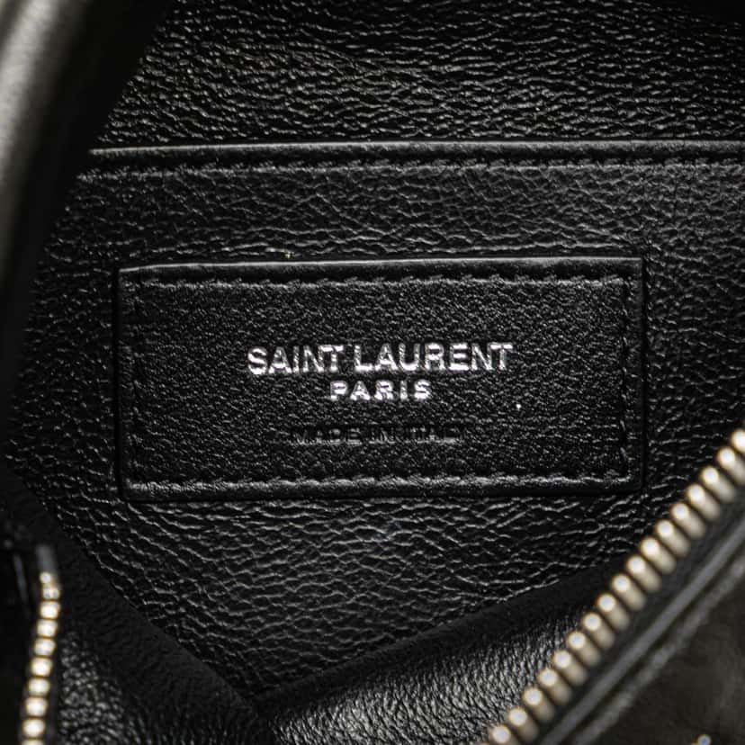 Saint Laurent Antiqued Lambskin Sid Flat Crossbody Black Leather Very good condition - Box View