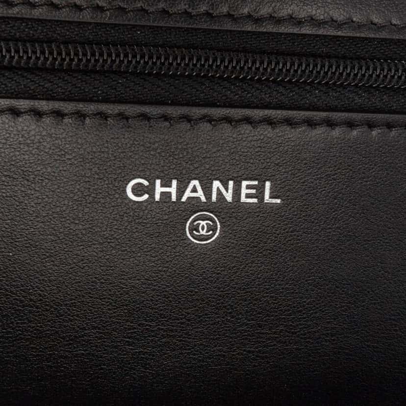 Chanel Quilted Suede Cocostellar Wallet on Chain Black Leather Good condition - Box View