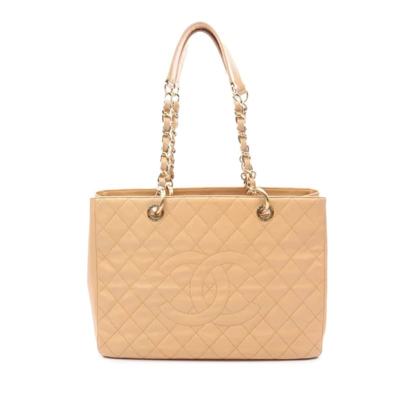 Chanel Caviar Grand Shopping Tote Brown Leather Good condition - Front View