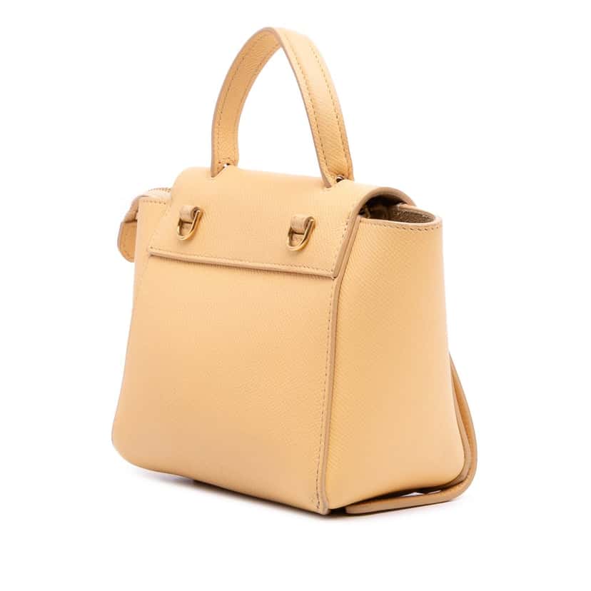 Celine Pico Grained Calfskin Belt Bag Yellow Leather Good condition - Back View