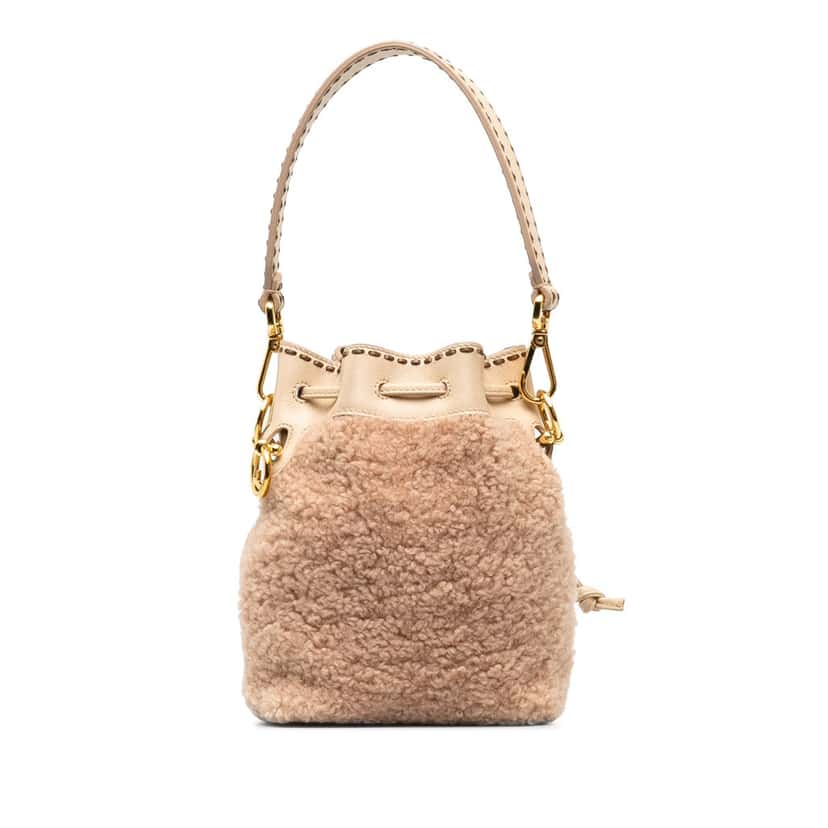 Fendi Shearling Mini Mon Tresor Bucket Bag Pink Very good condition - Inside View