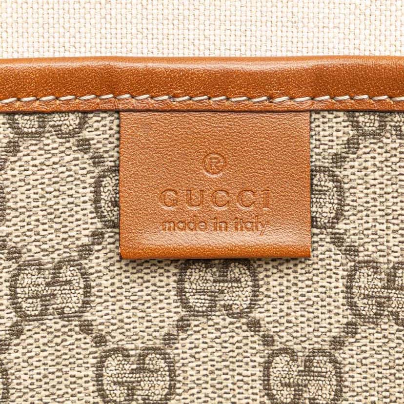 Gucci Medium GG Supreme Web Loop Tote Brown Canvas Good condition - Box View