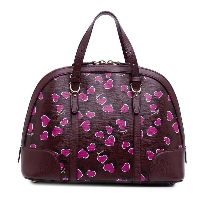 Gucci Small Leather Heartbeat Nice Dome Satchel Red Leather Good condition - Front View