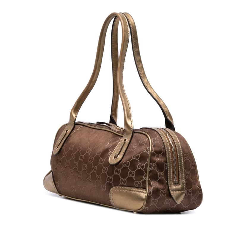 Gucci GG Satin Princy Shoulder Bag Brown Satin Good condition - Back View