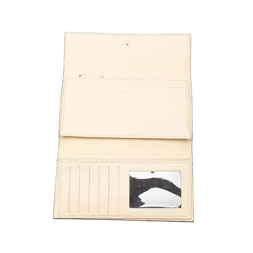 Loewe Anagram Grained Calfskin Long Wallet Black Leather Good condition - Model View