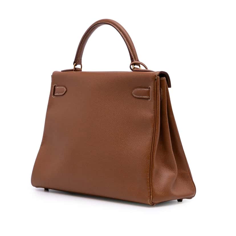 Hermès Togo Kelly II Retourne 32 Brown Leather Good condition - Back View