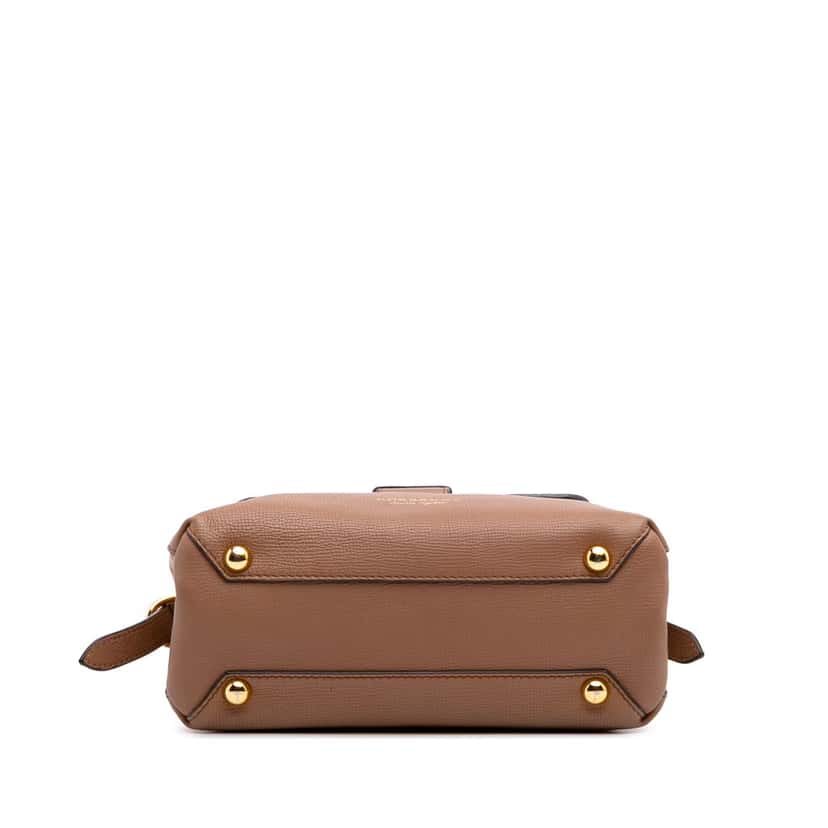 Burberry Small Calfskin and House Check Camberley Satchel Brown Leather Good condition - Inside View