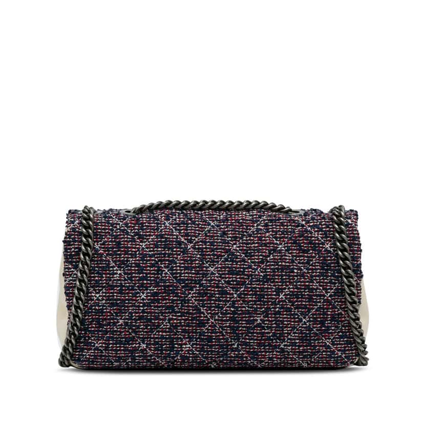 Chanel Small Airlines Tweed Flap Blue Tweed Good condition - Model View