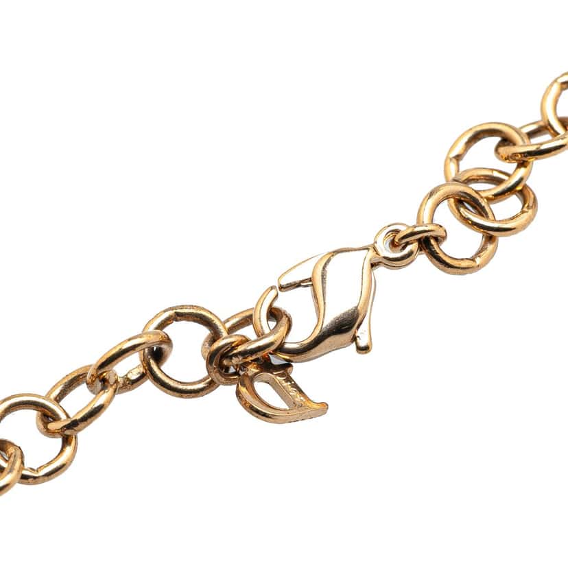 Dior Gold Plated Heart Padlock and Key Pendant Necklace Gold Metal Good condition - Inside View