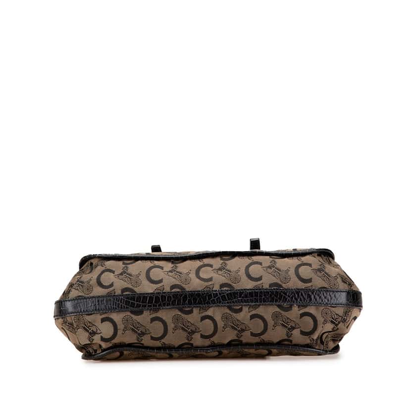 Celine C Carriage Canvas Satchel Brown Canvas Good condition - Inside View