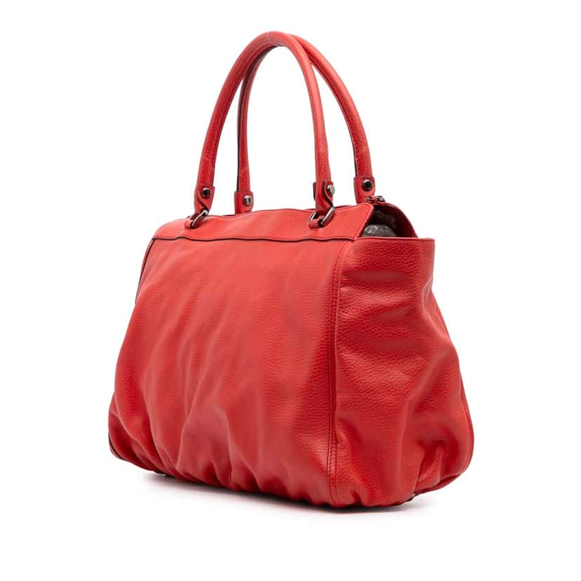 Gucci Calfskin Abbey D Ring Tote Red Leather Good condition - Back View