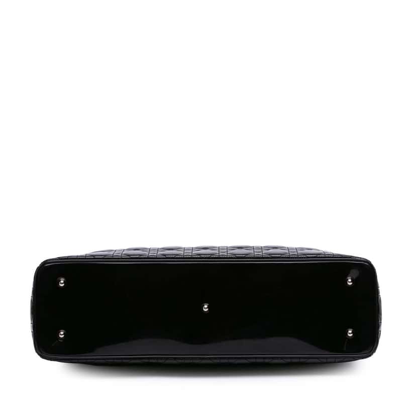 Dior Extra Large Patent Cannage Lady Dior Black Leather Good condition - Inside View