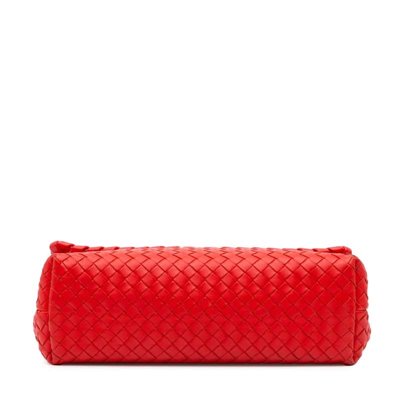 Bottega Veneta Large Nappa Intrecciato Olimpia Shoulder Bag Red Leather Good condition - Inside View