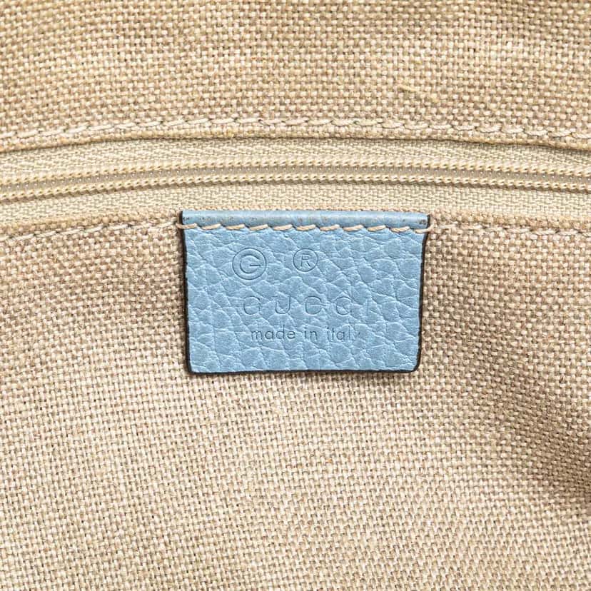Gucci Leather Interlocking G Charmy Satchel Blue Leather Good condition - Box View