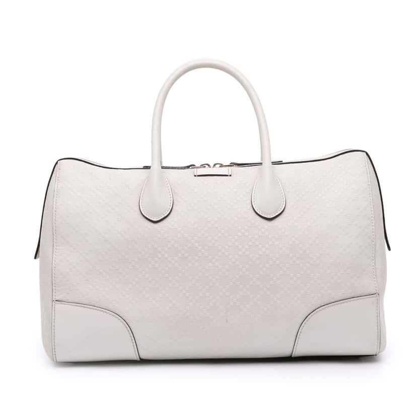 Gucci Diamante Leather Boston Bag White Leather Good condition - Front View