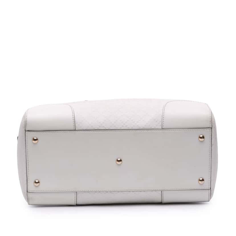 Gucci Diamante Leather Boston Bag White Leather Good condition - Inside View