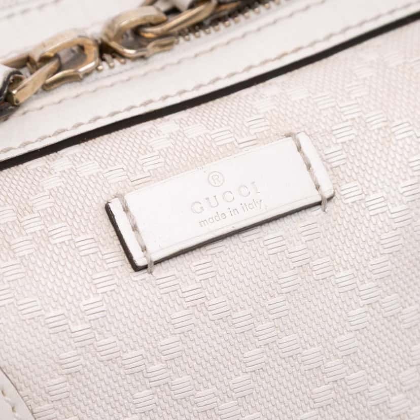 Gucci Diamante Leather Boston Bag White Leather Good condition - Box View