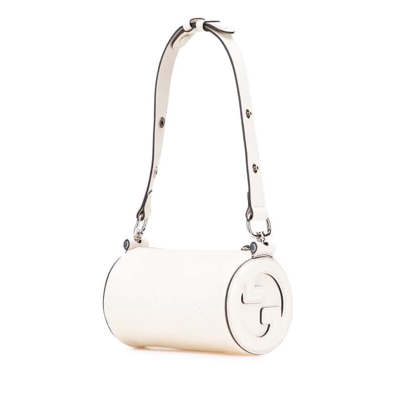 Gucci Mini Leather Blondie Barrel Shoulder Bag White Leather Good condition - Back View