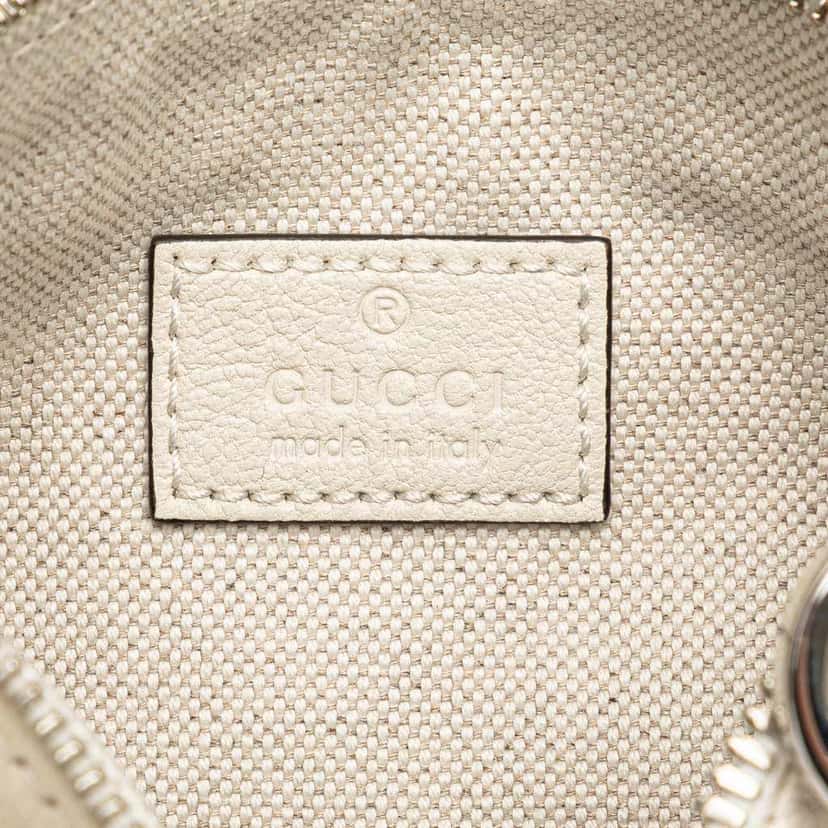 Gucci Mini Leather Blondie Barrel Shoulder Bag White Leather Good condition - Box View