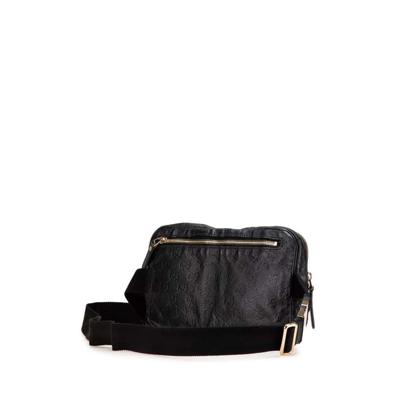 Gucci Guccissima Belt Bag Black Leather Good condition - Back View