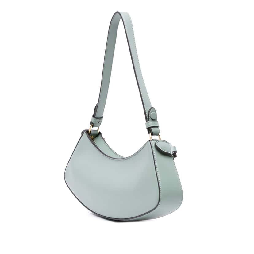 Fendi Leather O'lock Swing Satchel Green Leather Good condition - Back View