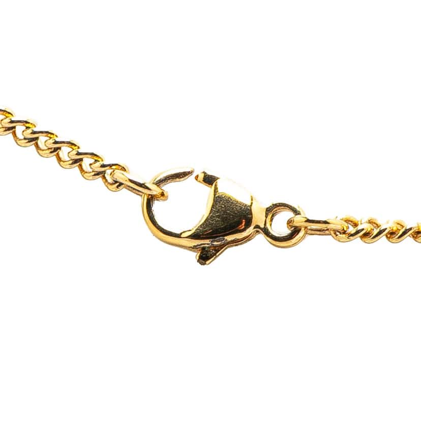 Louis Vuitton Gold Plated Monogram Charms Necklace Gold Metal Good condition - Inside View