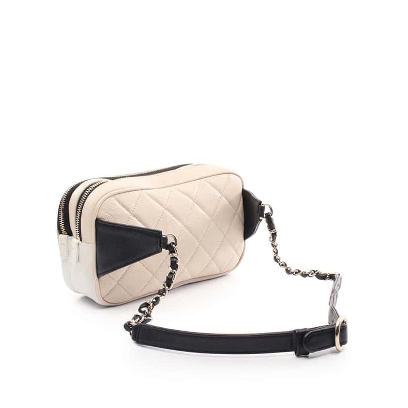 Chanel Tricolor Quilted Goatskin In and Out Belt Bag Brown Leather Good condition - Back View